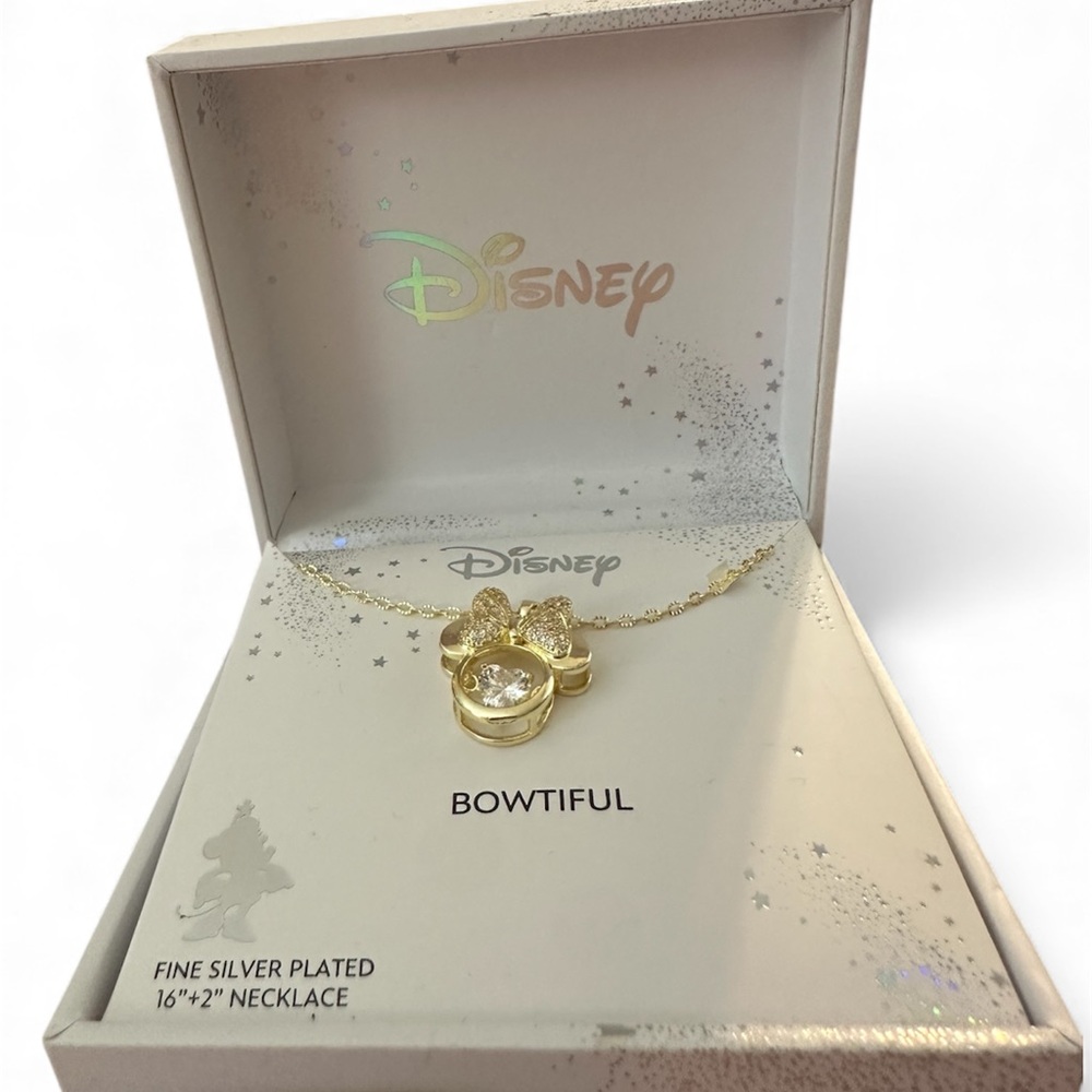 NWOT Disney Bowtiful Silver and Gold Necklace